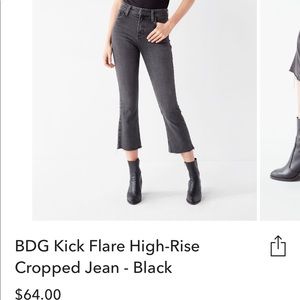 BDG High Rise Cropped Kick Flare Jeans